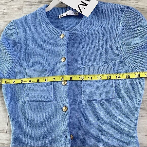 NWT GLOD BUTTON MINI KNIT DRESS BLUE  SIZE Small - Picture 8 of 14